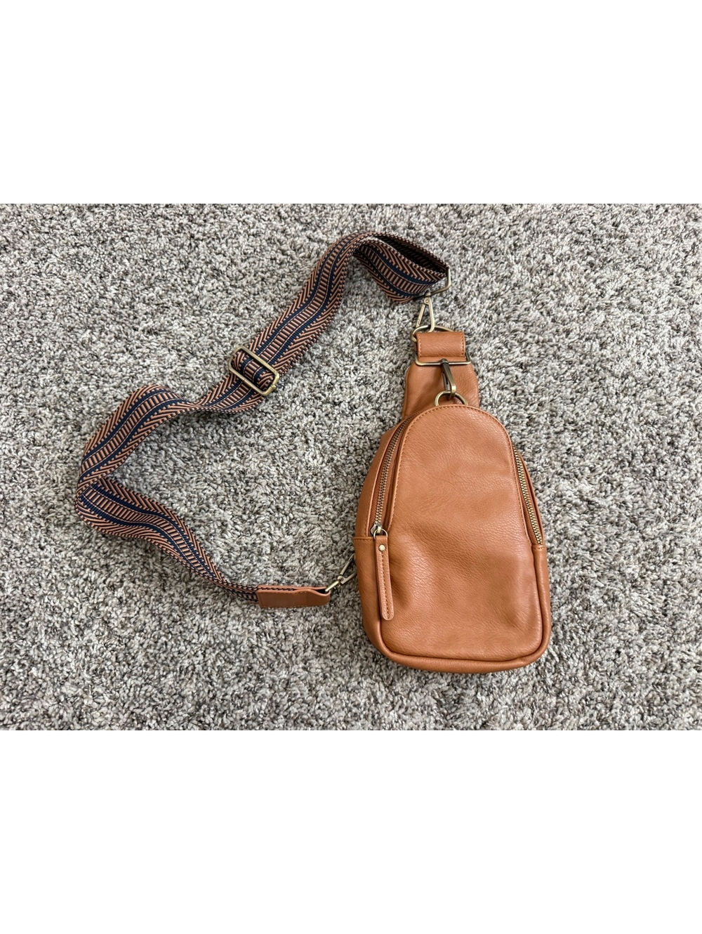 Urban Originals Anthropologie Brown Faux Leather Boho Crossbody Sling Bag